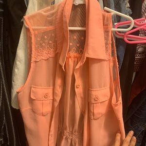 Coral pink top